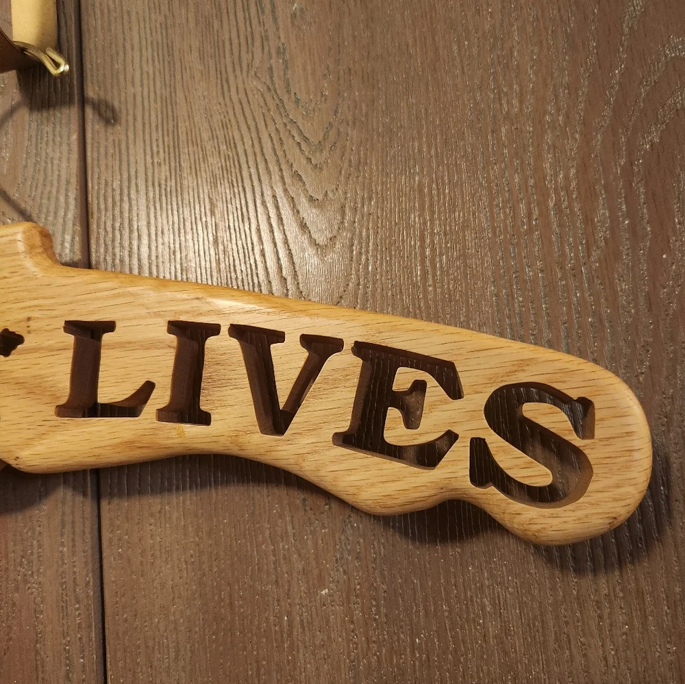 Solid Wood Religious Cross JESUS LIVES Cut Out 17